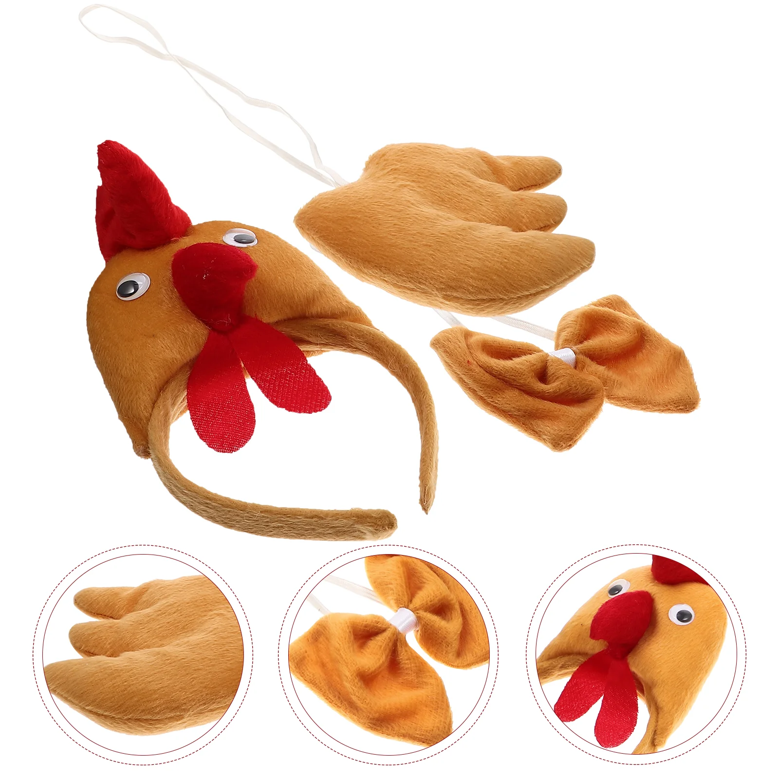 

Набор из трех предметов с галстуком-бабочкой и трехмерной курицей, детская шапка для малышей, плюшевые повязки на голову с животными, Короткие декоративные повязки для девочек
