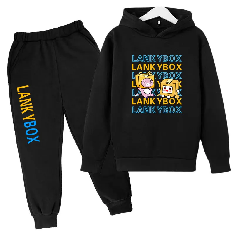 

Children's Hoodie Fall/Winter Set LANKYBOX Printed Boys/girls Coat Sweatshirt + Trousers 2P Kawaii Fashion Casual Sportswear Set
