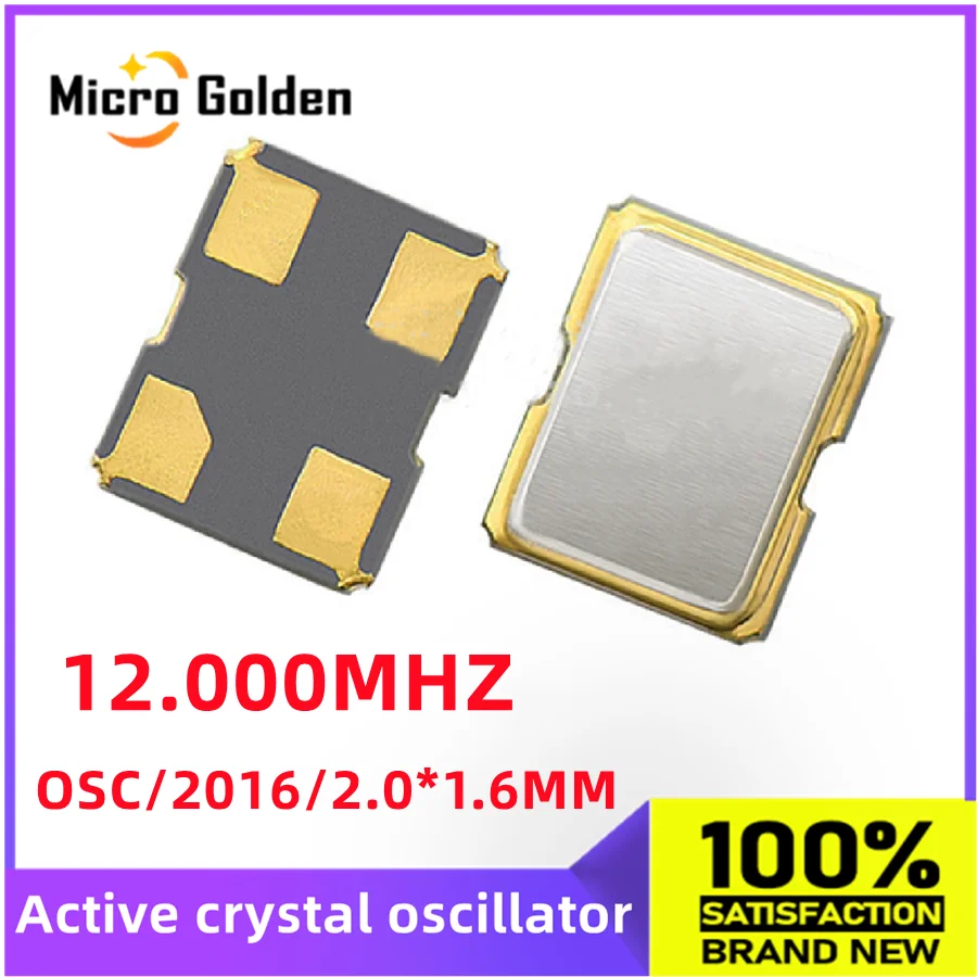 (2 шт.) 12M 12 МГц 12,000 МГц 2016 SMD активный кварцевый генератор 4 контакта OSC 2,0*1,6 мм 1620 кварцевый генератор 12,000 м
