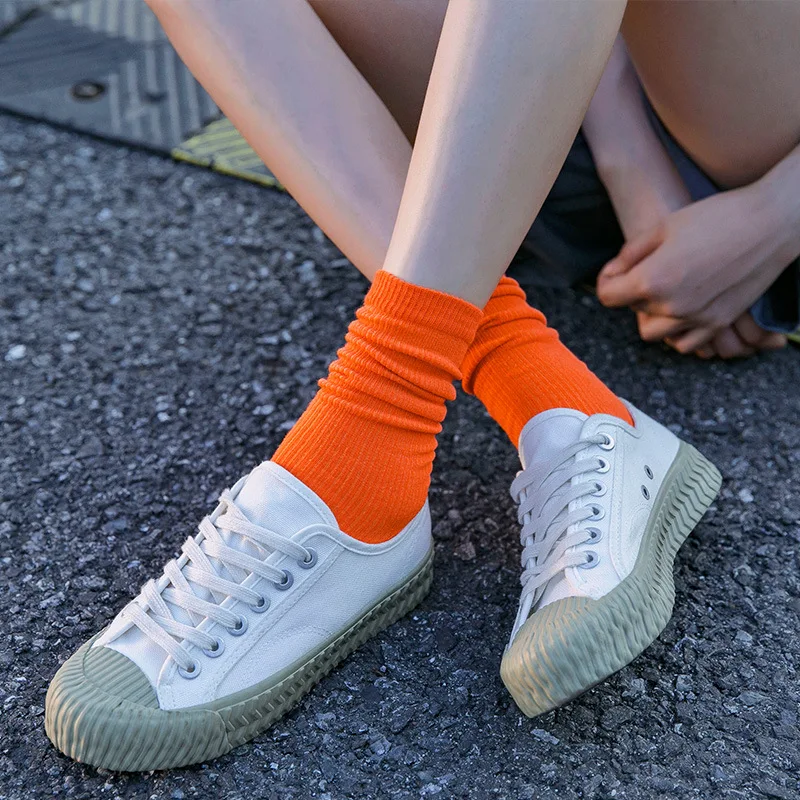 

Colors Combed Cotton Skateboard Women Men Socks Unisex Stretch Soft 4 Seasons Fit Basic Daily Sock Medium sock cotton