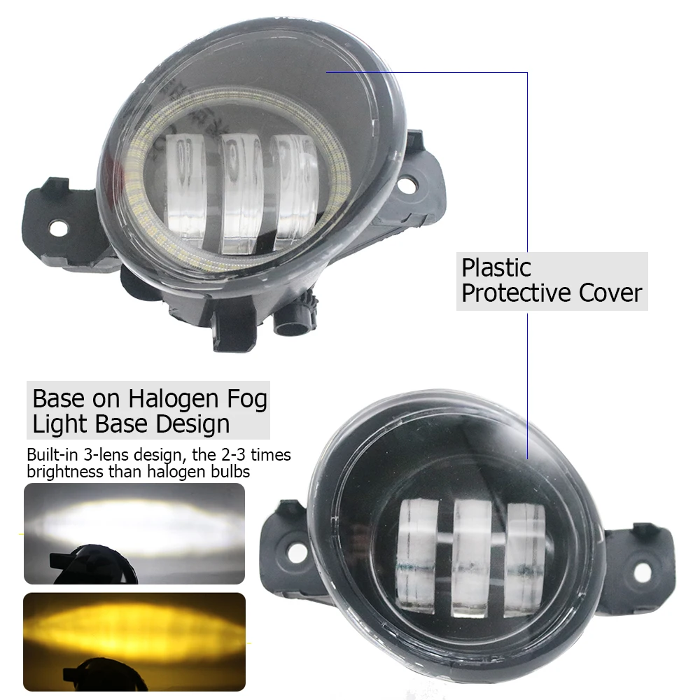 Фото Светодиодные противотуманные фары EEMRKE + кольцо ангельских глаз DRL Halo для Nissan Altima Teana L33 L34 2013-2022, автомобильные дневные ходовые огни в сборе №3