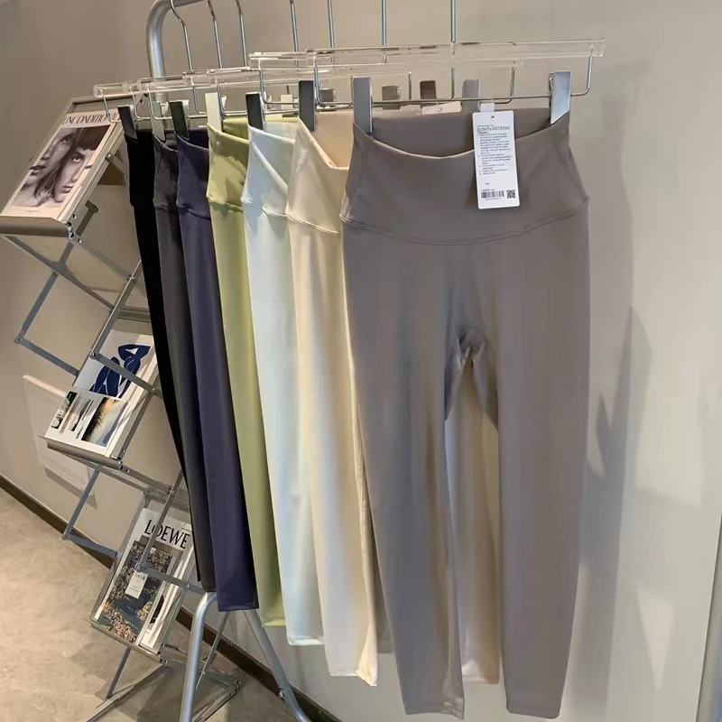 No Embarrassment Line Yoga Pants Women's Fitness Leggings High Waist Anti-Curling Jogging Pants Seamless Sports Leggings