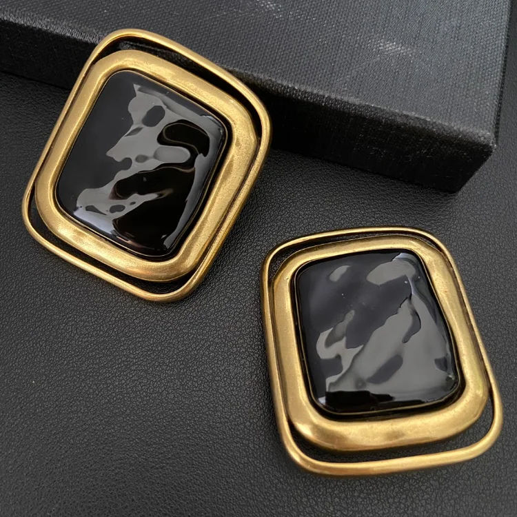 

Женские серьги-клипсы с геометрическим рисунком, в стиле панк