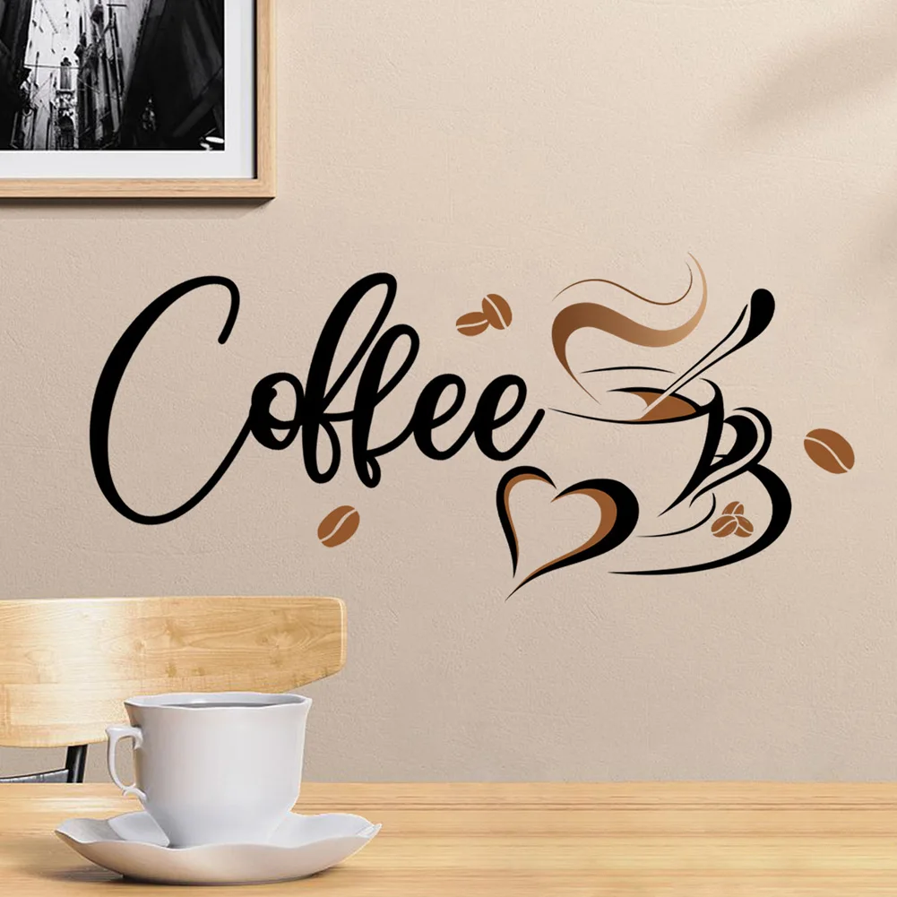 

Creative Coffee Cupr Wall Stickersa Living Room Restaurant Decoration Mural Cafe Kitchen Home Decor Self-adhesive Wallpaper