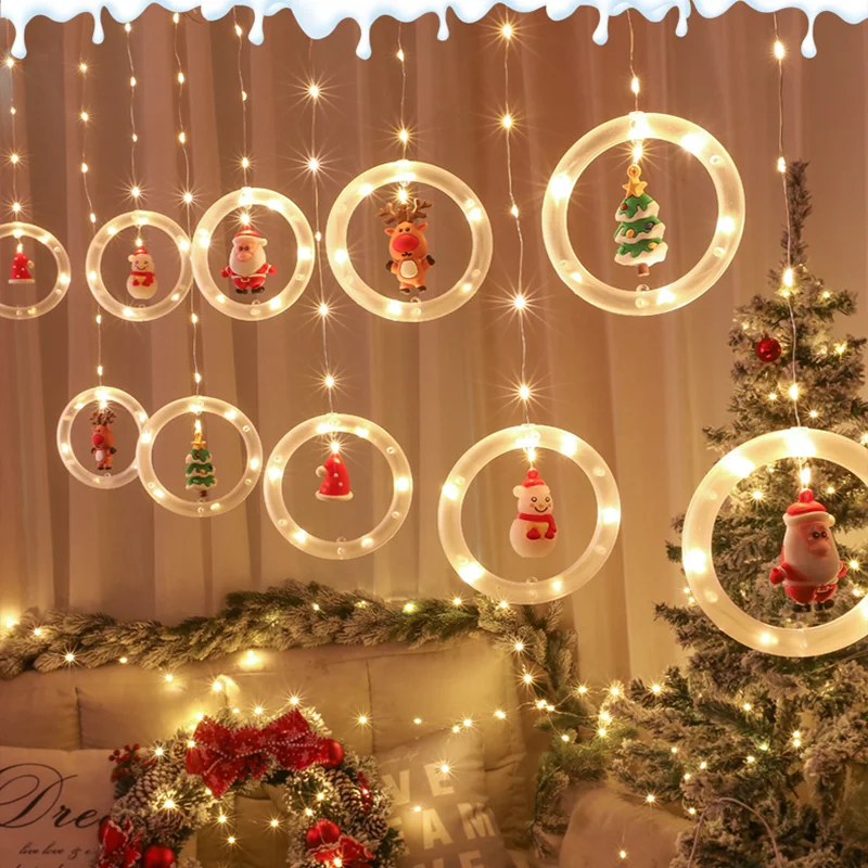 

Christmas DIY String Lights Christmas Tree Festive Dress Up Snowman Small String Lights Christmas Decorations Hanging Lights