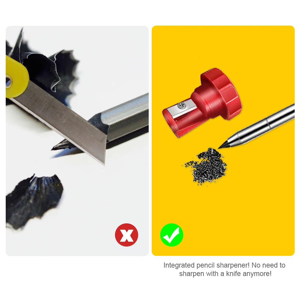 Твердый плотницкий карандаш набор для строительства встроенная точилка