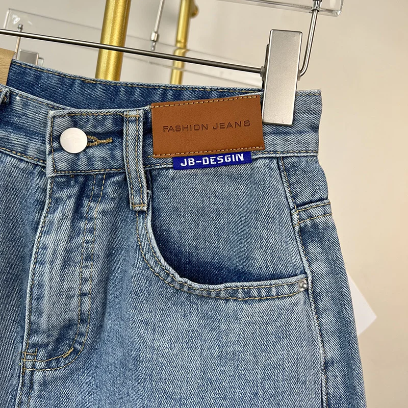 Large size high waisted denim shorts for women's summer 2023 new Korean fashion chubby mm loose and slim wide leg hot pants