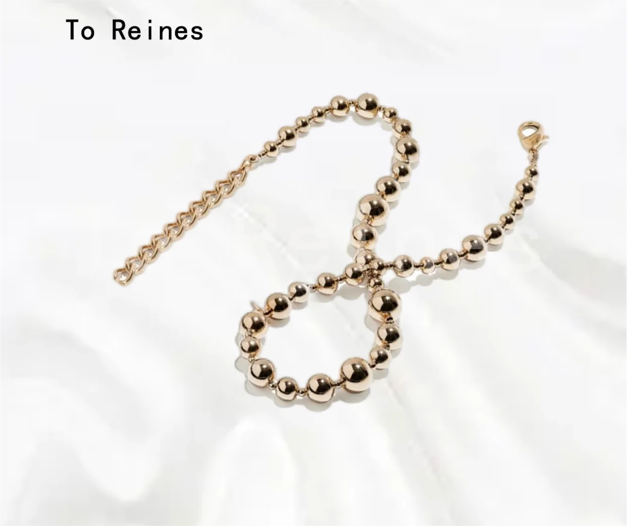 

To Reines Classic Fashion Lady Elegant Metal Smooth Bead Necklace For Women Christmas Gift Valentine's Day Jewelry