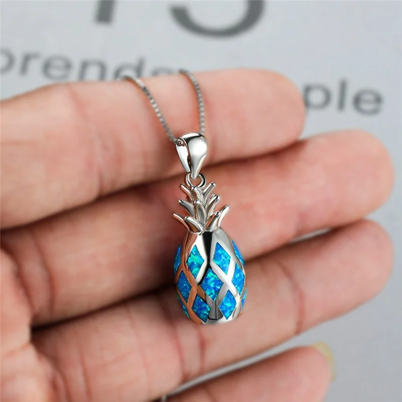 Ожерелье с кулоном женское имитацией ананаса милое колье цепочкой цвета