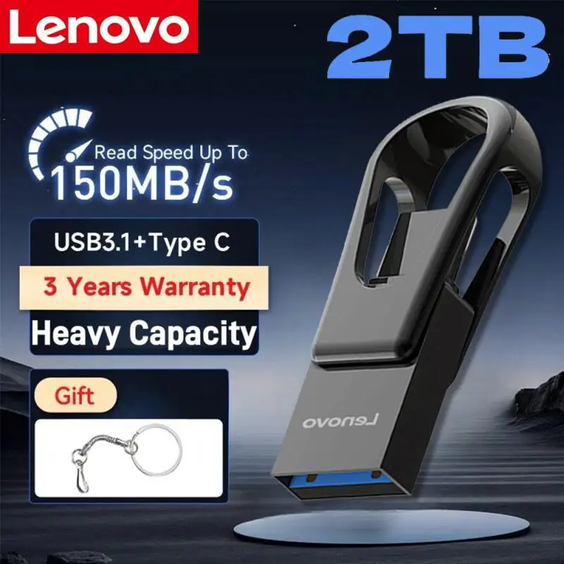 Флеш-накопитель Lenovo 2 ТБ высокоскоростной флеш-накопитель 128 ГБ 256 512 1 USB 3 0 Type-c