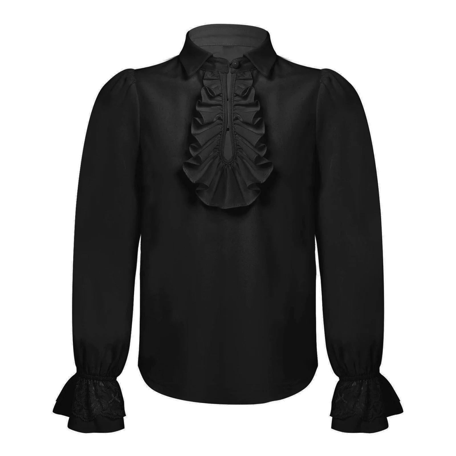 

Children Pirate Shirt Boys Renaissance Victorian Blouse Long Sleeve Ruffle Lace Cuffs Medieval Halloween Costume Clothing