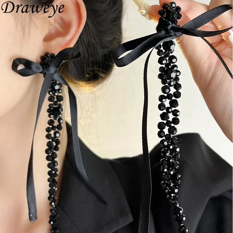 Женские серьги-ленты ручной работы Draweye корейские модные украшения с кисточками