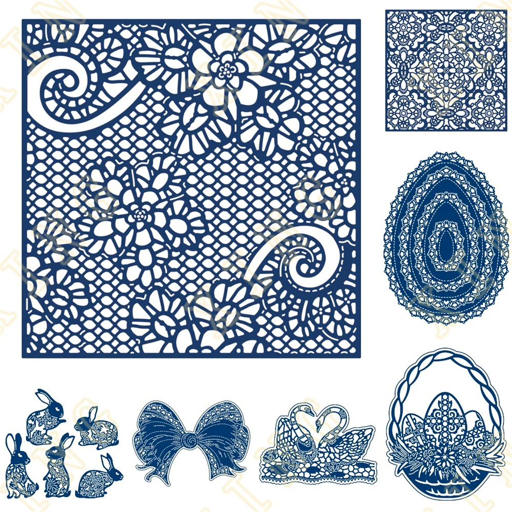 

Easter Bunny Blooms Eggs Metal Cutting Die Scrapbook Embossed Paper Card Album Craft Template Cut Die Stencils New for Arrival