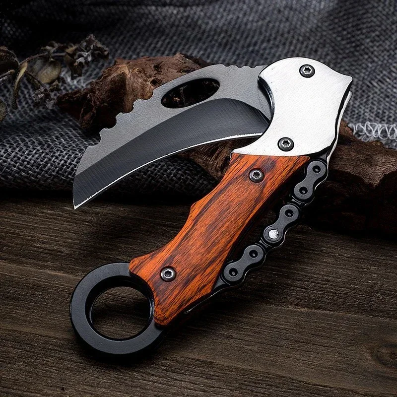 

Household Kitchen Fruit Knife Portable Foldable Outdoor Survival Self Defense Multifunctional Scimitar