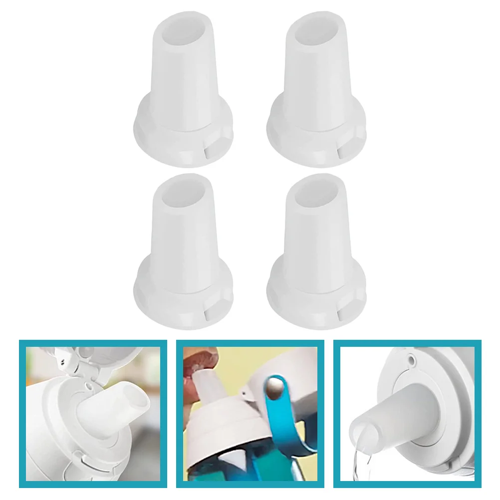 

4 Pcs Glass Bottle Simple Bite Valve White Accessories Silicone Reusable Mouthpiece Water Silica Gel