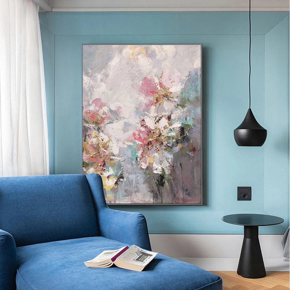 

Flower Abstract Painting Modern Wall Art Canvas Painting Hand Painted Acrylic Painting Picture For Home Wall Decoration No Frame