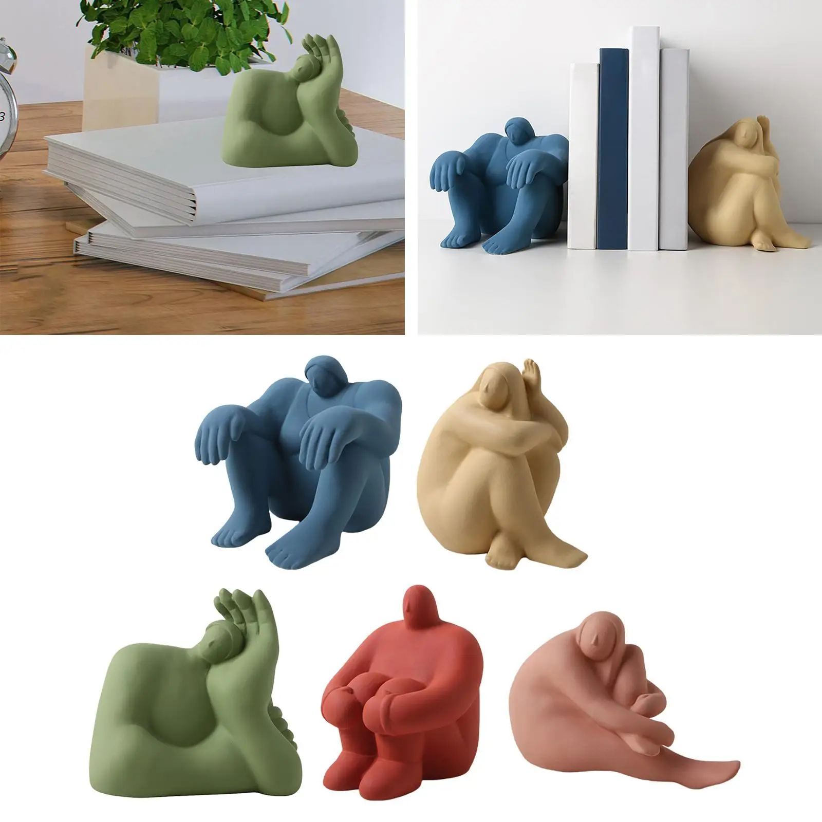 

Abstract Character Figurine Art Figure Statue for Living Room Bedroom Bookcase Decor