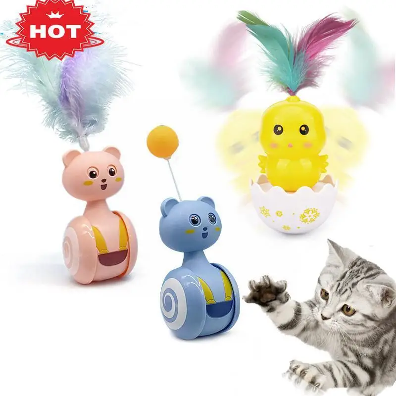 

Toys Automatic Tumbler Swing Toys Interactive Toys Accessories Teaser Supplies Pet Kitten Wand Funny Feather Q5l3