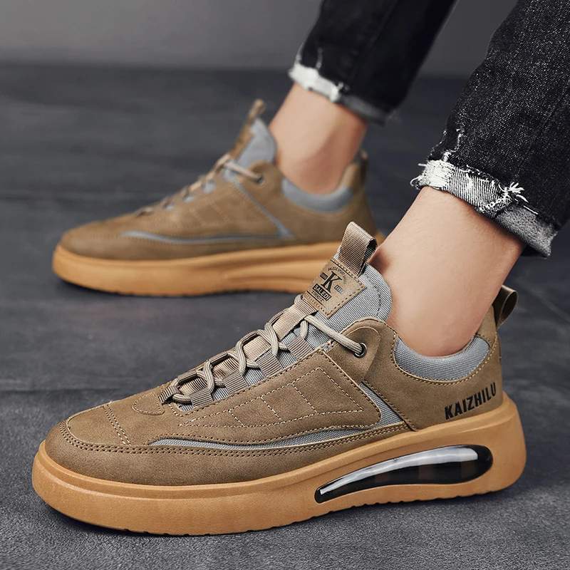 

CYYTL Casual Shoes For Men Leather Platform Male Sneakers Outdoor Walking Non Slip Fashion Designer Luxury Flat Loafers Tennis