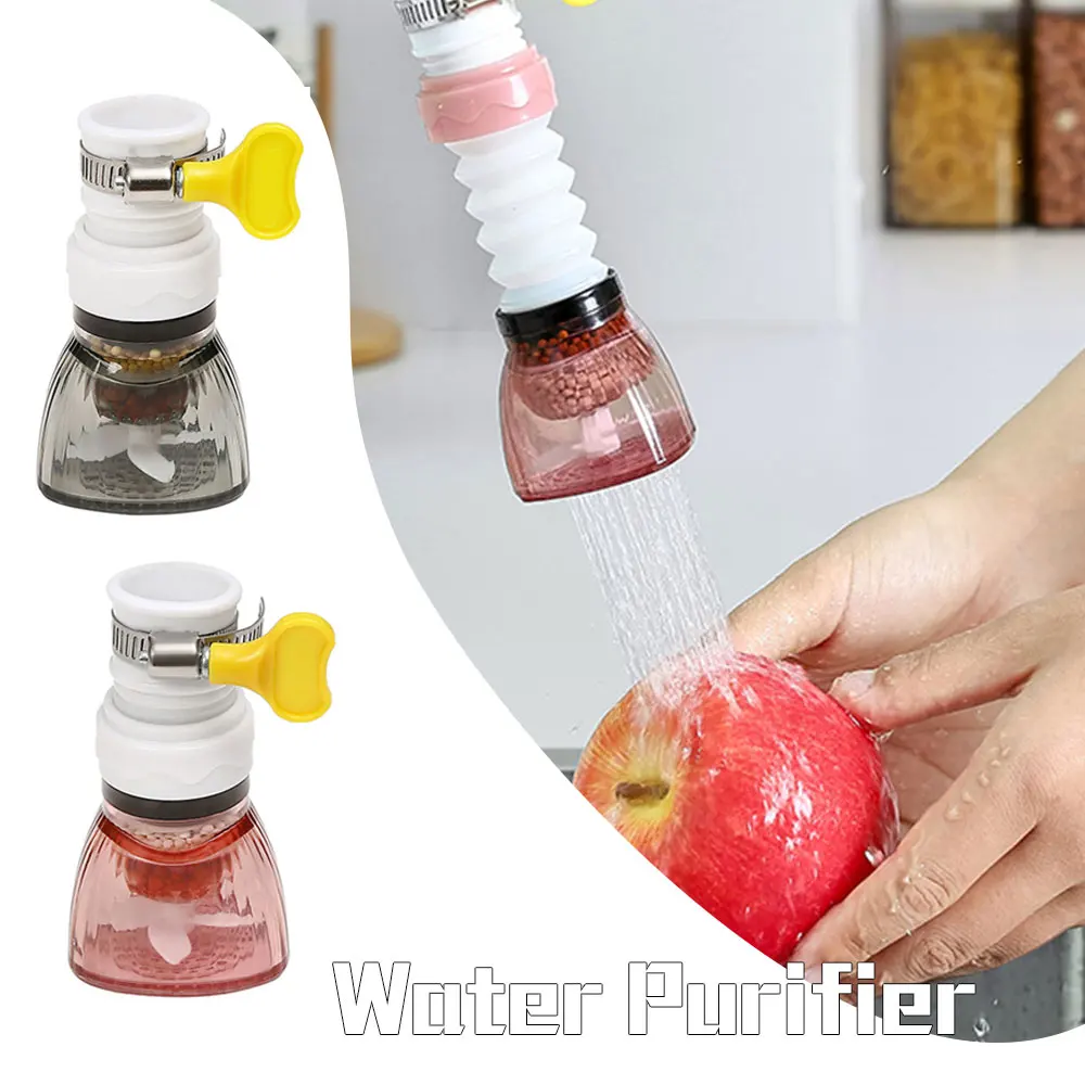 

Faucet Filter 360° Rotating Extensible Drain Splash-Proof Water Filter for Home for Kitchen Super Adsorption Effect RERI889