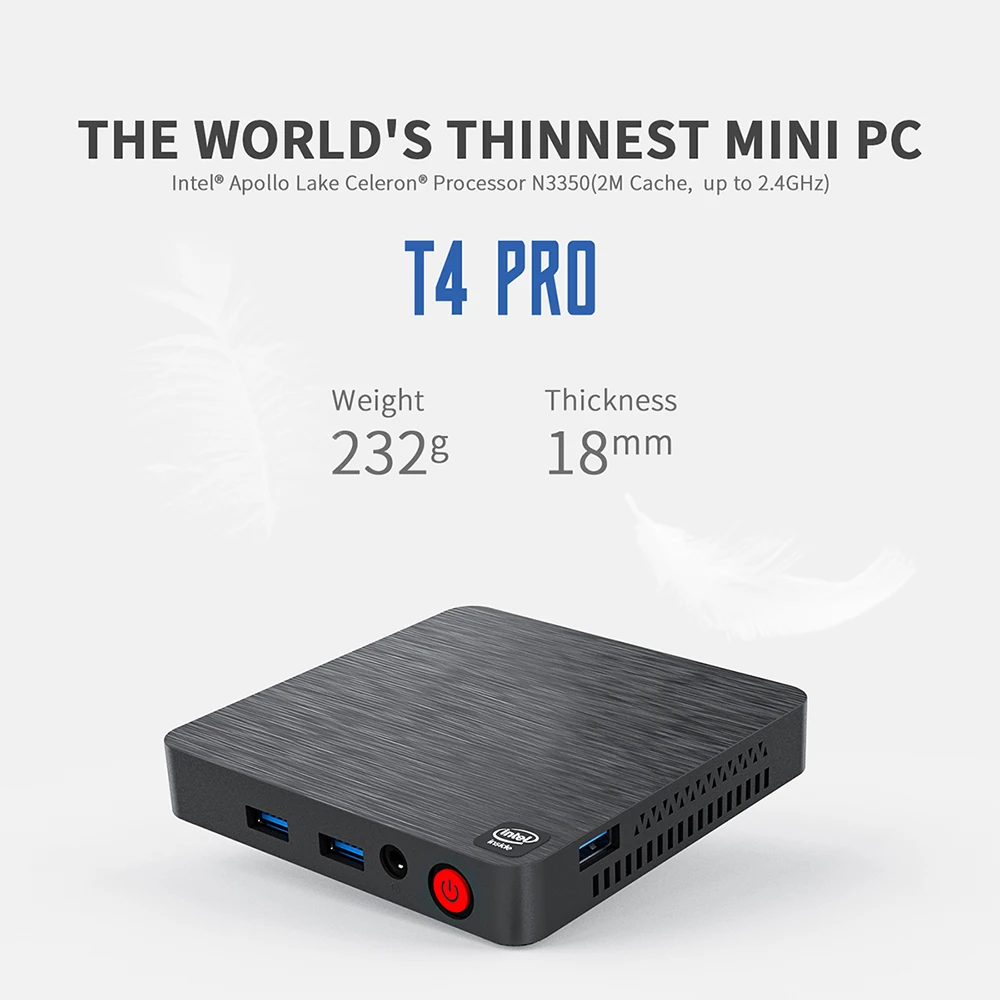 Beelink T4 Pro мини ПК Intel Celeron N3350 2 4 ГГц Windows 10 Гб + 64 ГБ 4/5 8 ггц WiFi BT4.0 4K Настольный