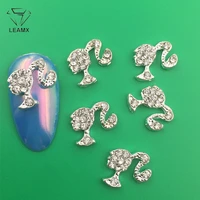 leamx 10 nail art supplies luxury rhinestone crown pretty girls kawaii nail charms diy alloy gems diamond nail art decorations