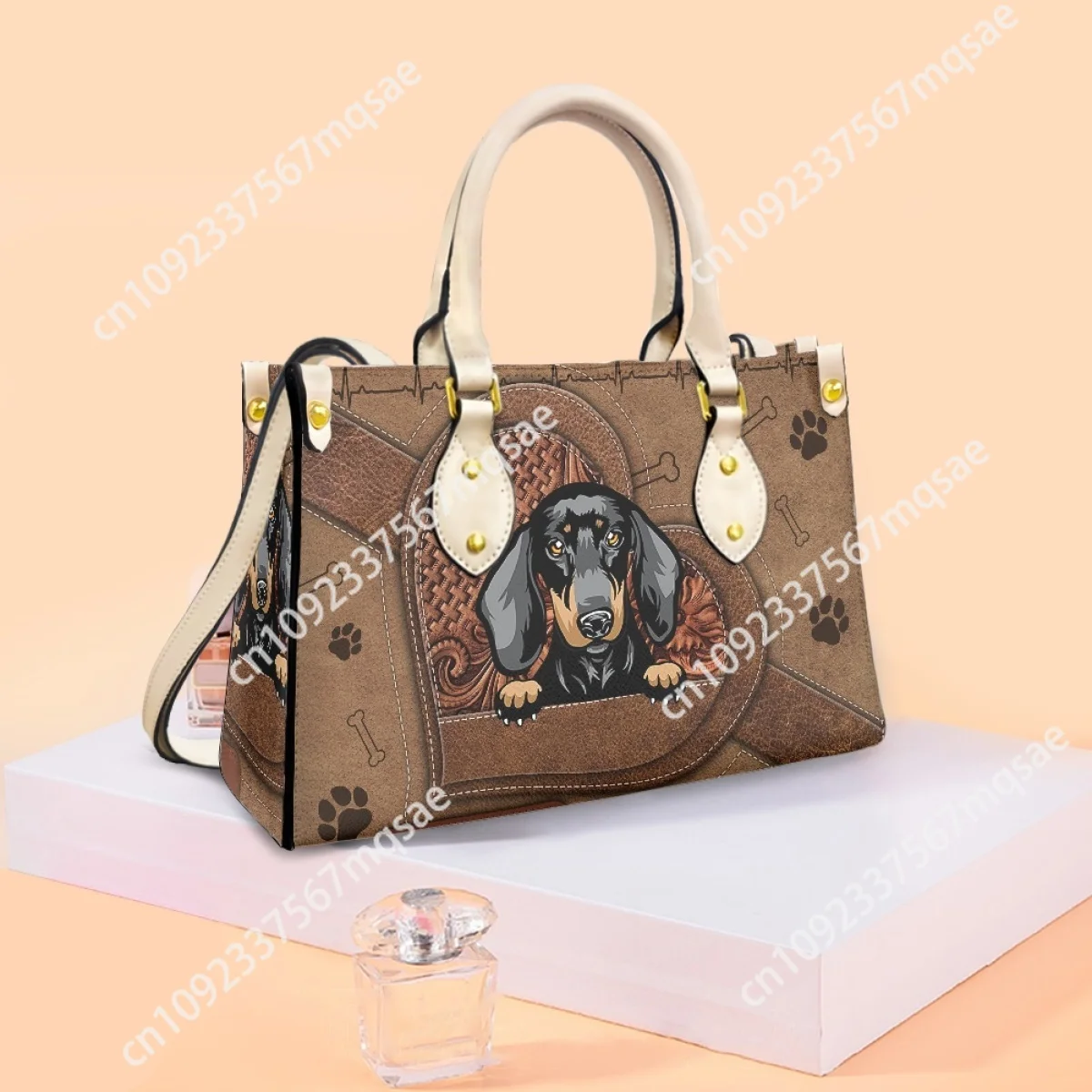 Кожаные сумки на плечо для женщин индивидуальное имя милые таксы собаки с