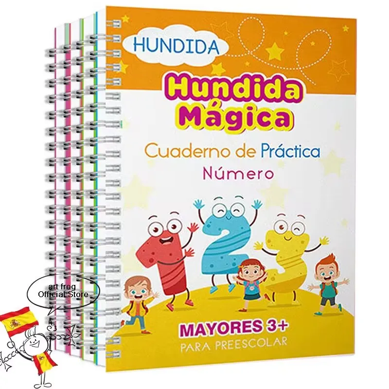 

New Spanish Kids Groove Control Pen Training Book English Alphanumeric Practice Post Fun Drawing Book for Kids