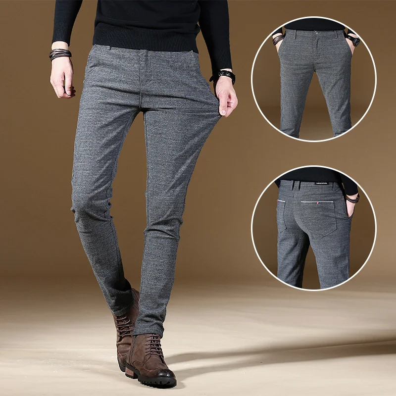 High Quality Fashion Brand Men Pants Spring Autumn Men Pants Trousers Male Classic Business Casual Trousers Full length