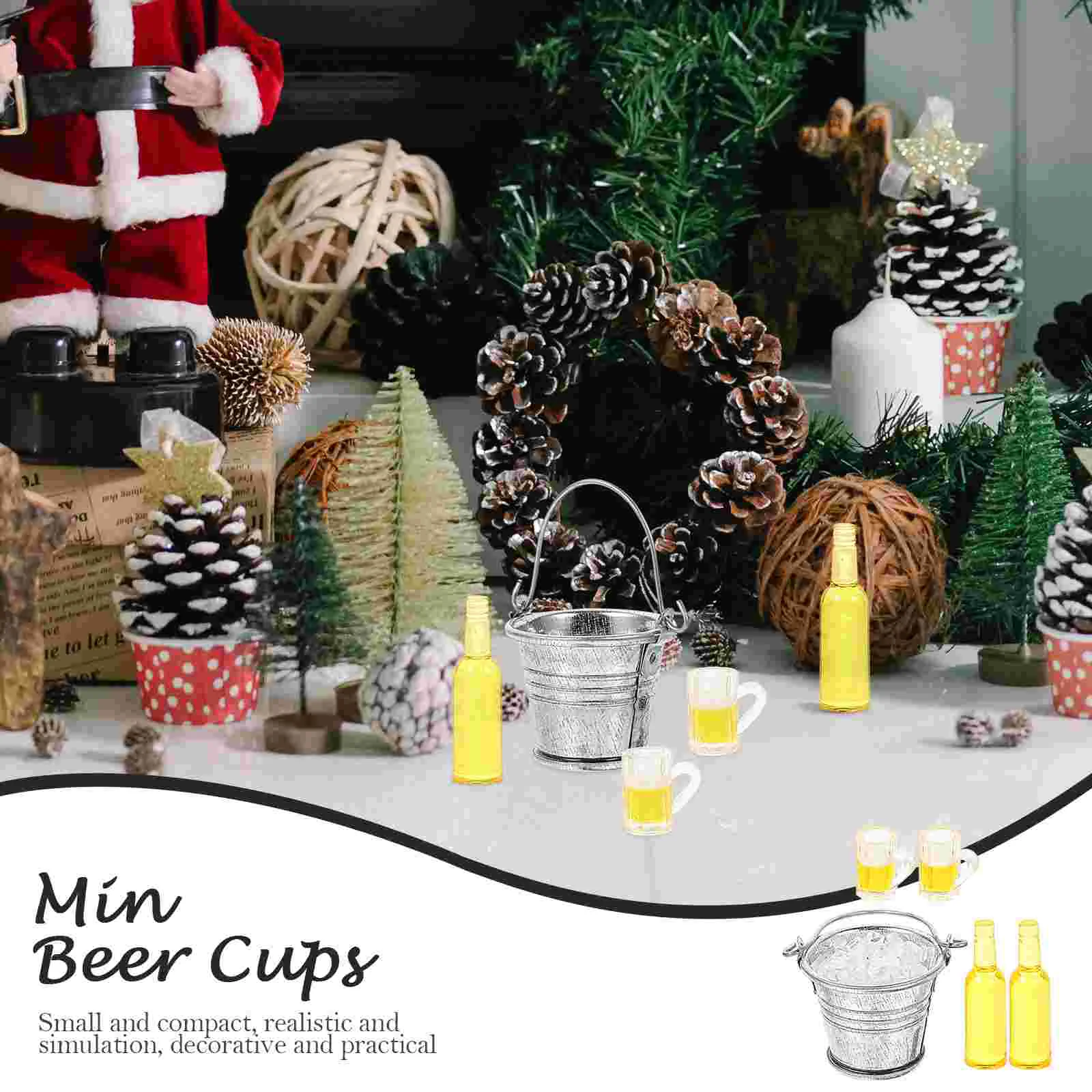 Мини-набор для пивной бутылки декор кубик льда миниатюрное ведро миниатюрные