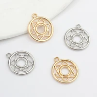 zinc alloy charms round hollow flowers charms connector 10pcslot for necklace earrings making accessories