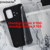 for Umidigi Bison X10S X10G Case Slim Phone Case Matte Black Clear Transparent Pudding Soft Coque Back Funda Protective Cover