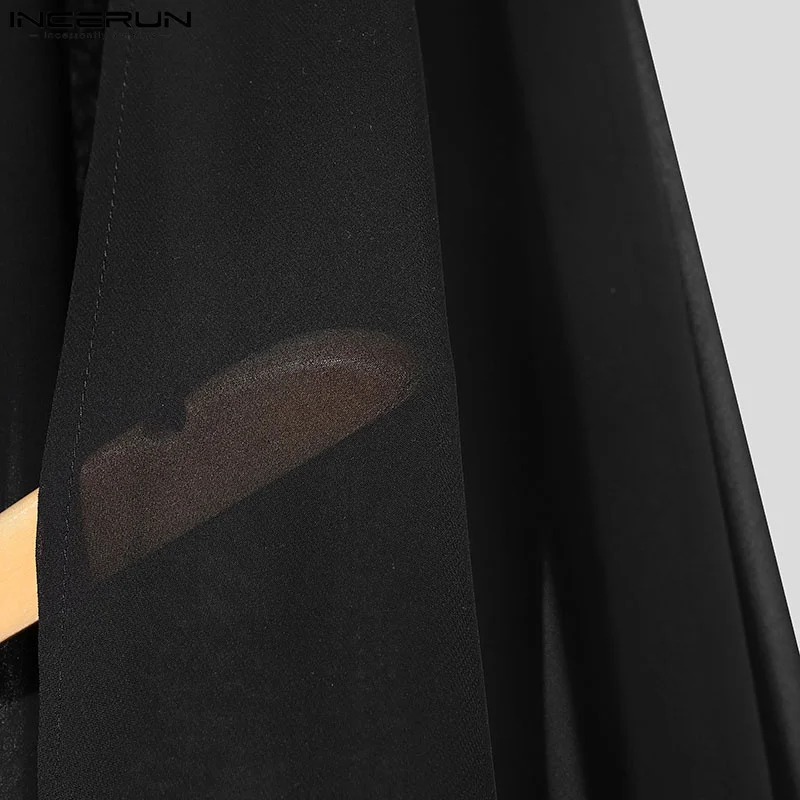 INCERUN прозрачные марлевые длинные брюки в американском стиле 2024 мужские