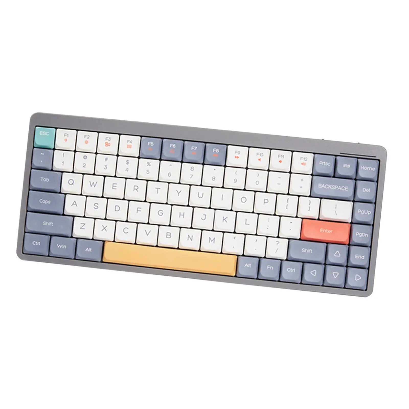 

Mechanical Keyboard 84 Keys RGB Backlight 3 Modes Connection PBT Keycaps Ergonomic Angle Compact Gaming Keyboard Office Keyboard