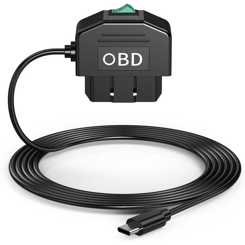 Комплект для видеорегистратора OBD комплект USB Type-C с кабелем питания 12-24 В до 5 В/3 А