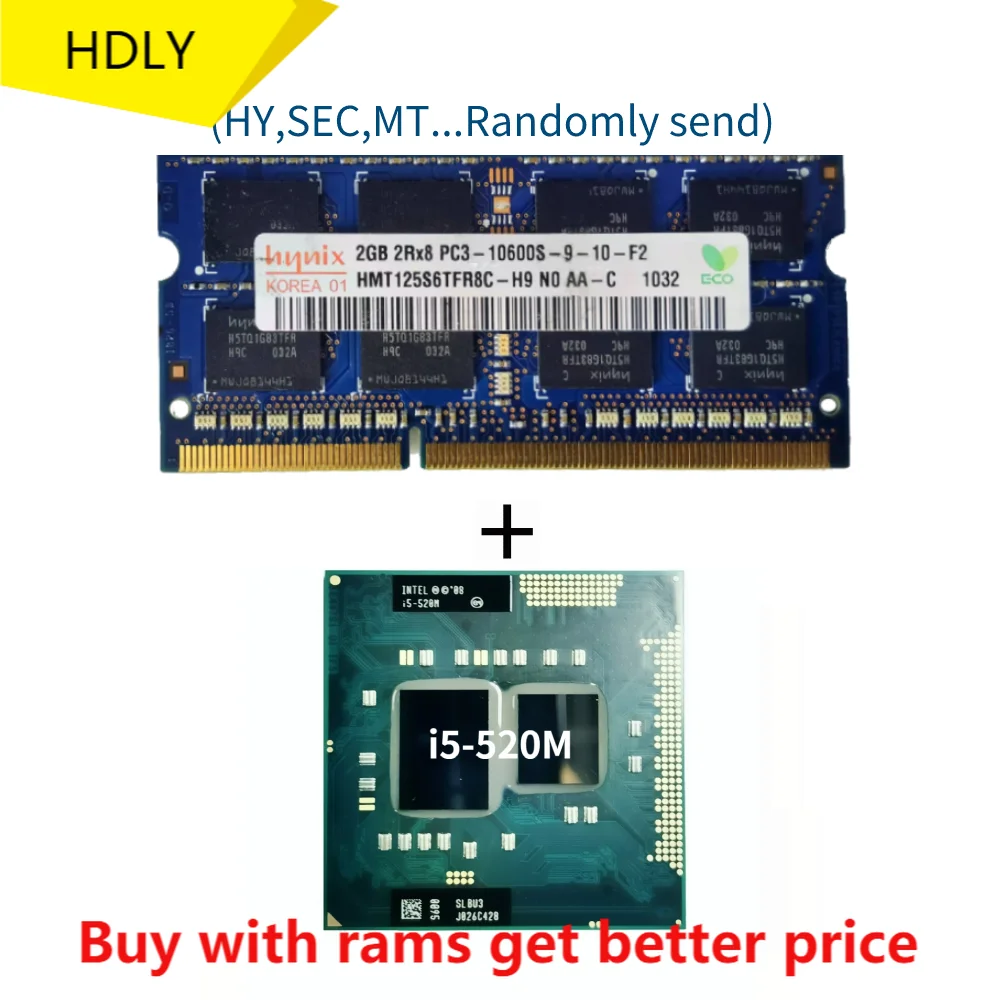 

Двухъядерный процессор DDR3, 2G, 1333 МГц, со стандартом Φ i5 520M slтии SLBU3 2,4 ГГц, четырехпоточный процессор, 3 Вт, 35 Вт, Разъем G1 / rPGA988A