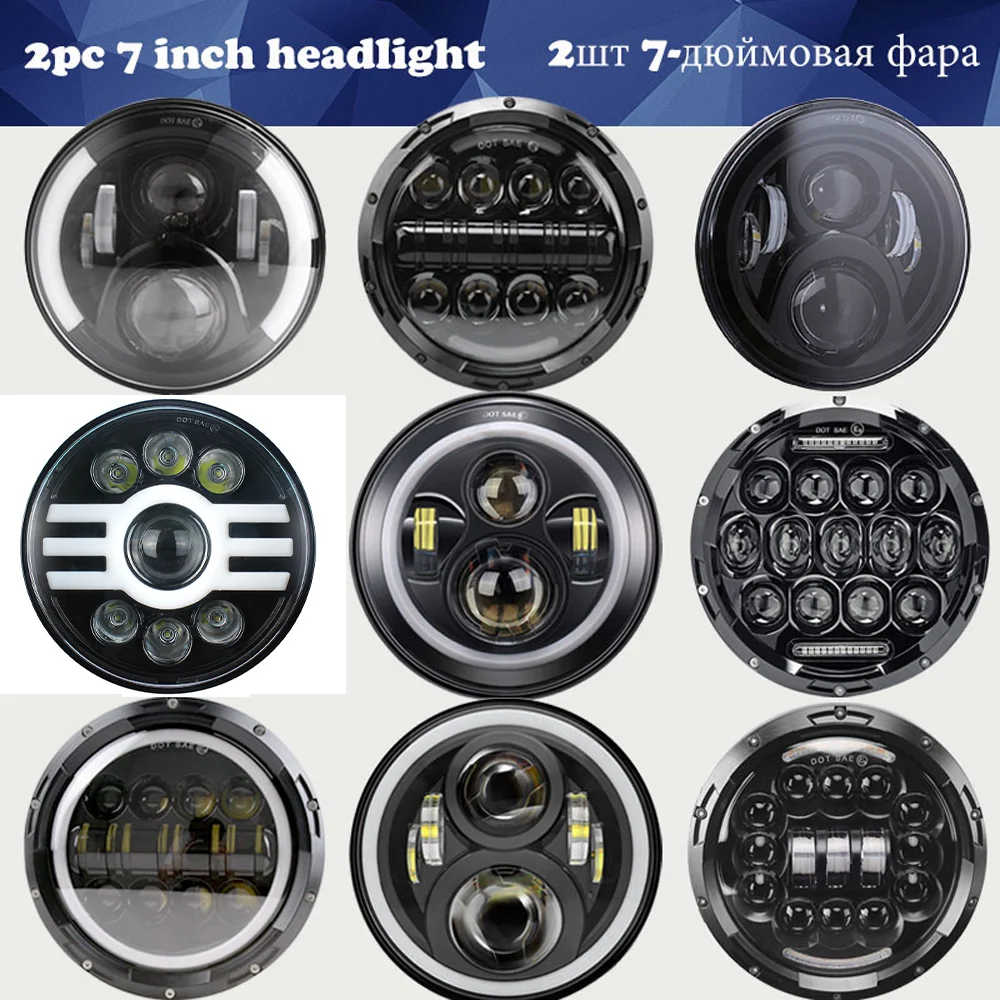 

DRL 7 светодиодный светодиодные фары для Lada niva 4X4 suzuki samurai Автомобильные фары Дневные ходовые огни s для Jeep Wrangler JK TJ патруль