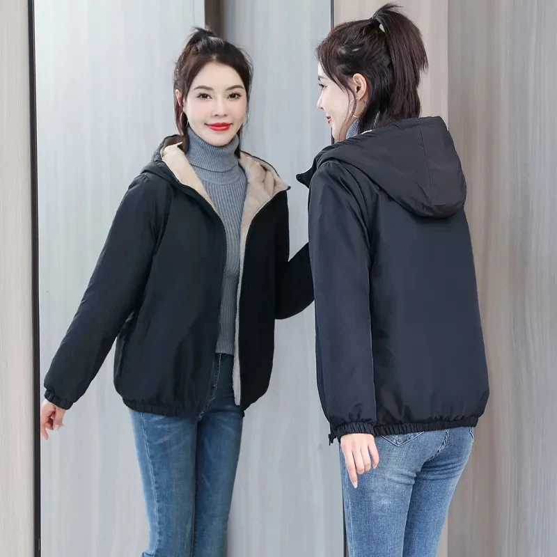 

Down Cotton Jacket Womens 2022 Winter New Fashion Loose Versatile Slim Padded Jacket Women Large Size Hooded Plus Velvet Parkas