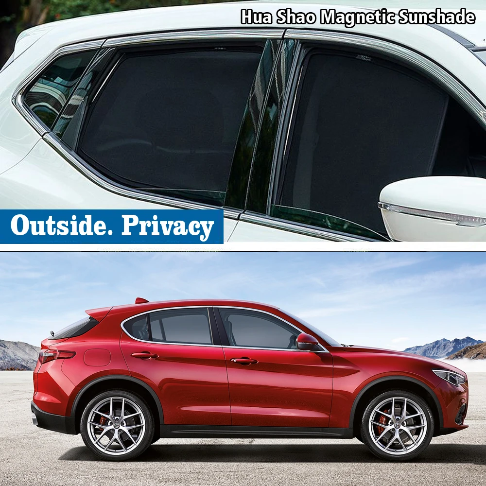 

Magnetic Car Sunshade Shield Front Windshield Frame Curtain Sun Shade Auto Accessories for Alfa Romeo Stelvio 2017 ~ 2022 2021
