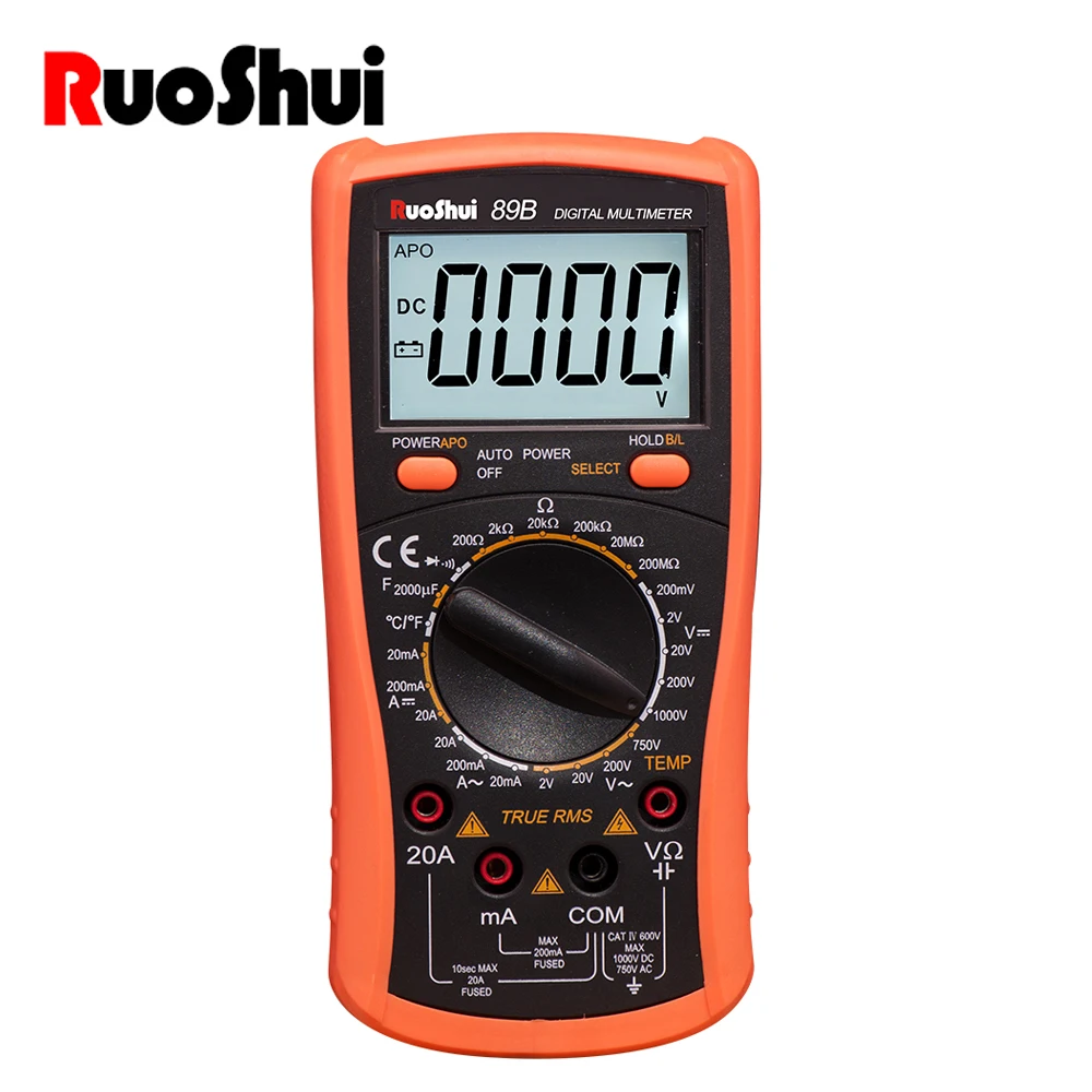 

RuoShui Multimeter 2000 Counts Resistance Temperature Capacitance Diode Multi-Meter T-RMS Intelligent Overload Protection