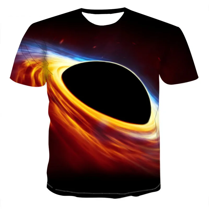 

Fashion Men's T-shirt Natural Starry Sky Graphic Summer Casual 3D Tops O-neck Shirt Boy Clothing Plus Size Streetwear