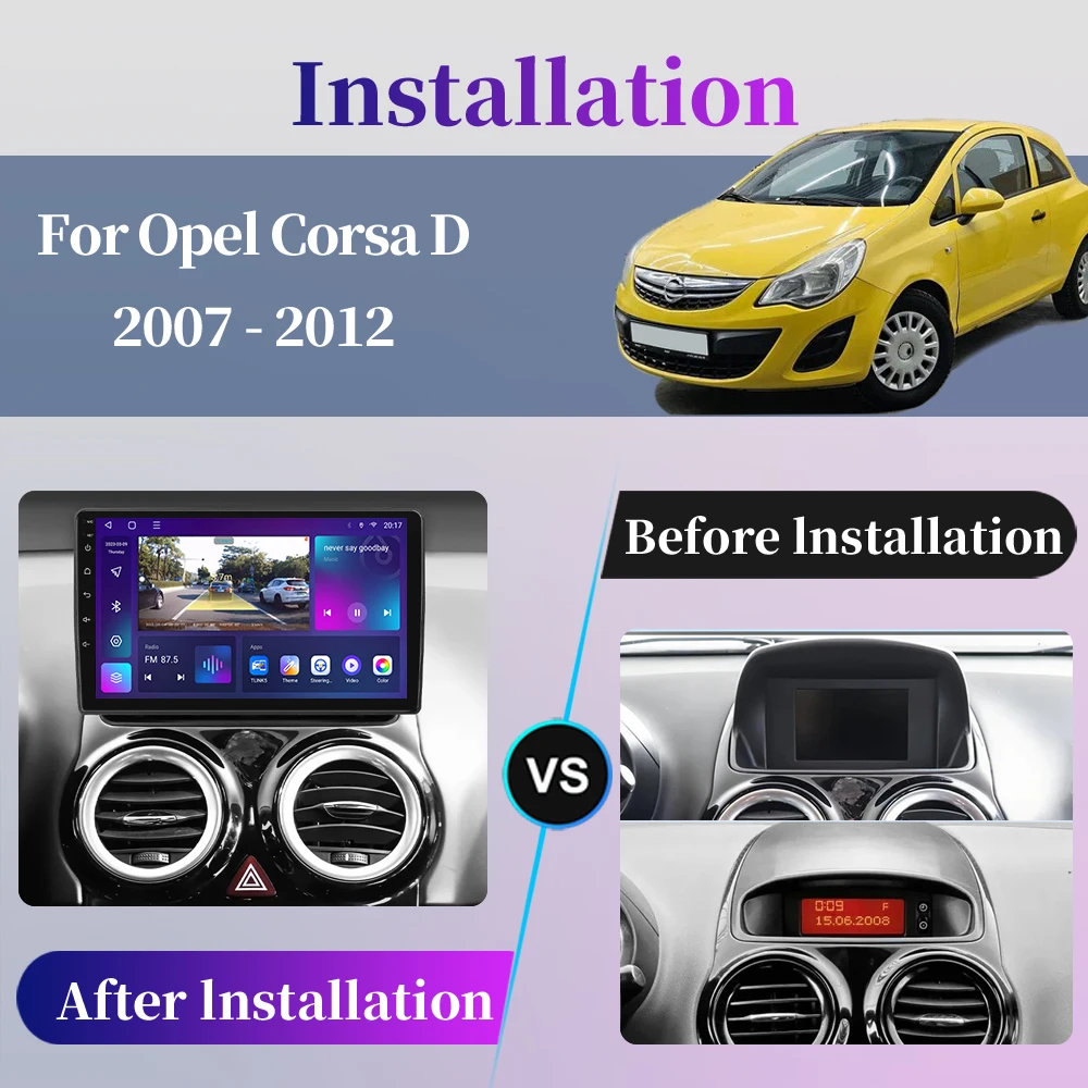 Фото Для Opel Corsa D 2007 2008 2009 2010 2011 2012 Android Car Radio Multimedia Video Player Navigation GPS Carplay Touch Screen Auto Stereo Intelligent Systems №3