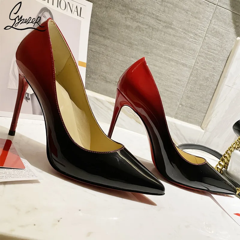 

Yuerui лакированная кожа профессиональные женские туфли с закрытым носком 10 см высокий каблук модная темпераментная удобная обувь для женщин