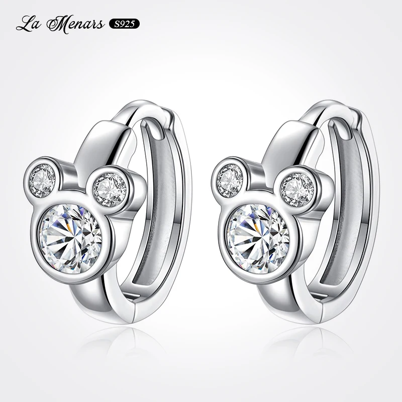 

La Menars Original Gemstone Cute Mouse Ring Earrings Women Fine Jewelry Genuine Silver Plating Ornament Hoilday Best Gift