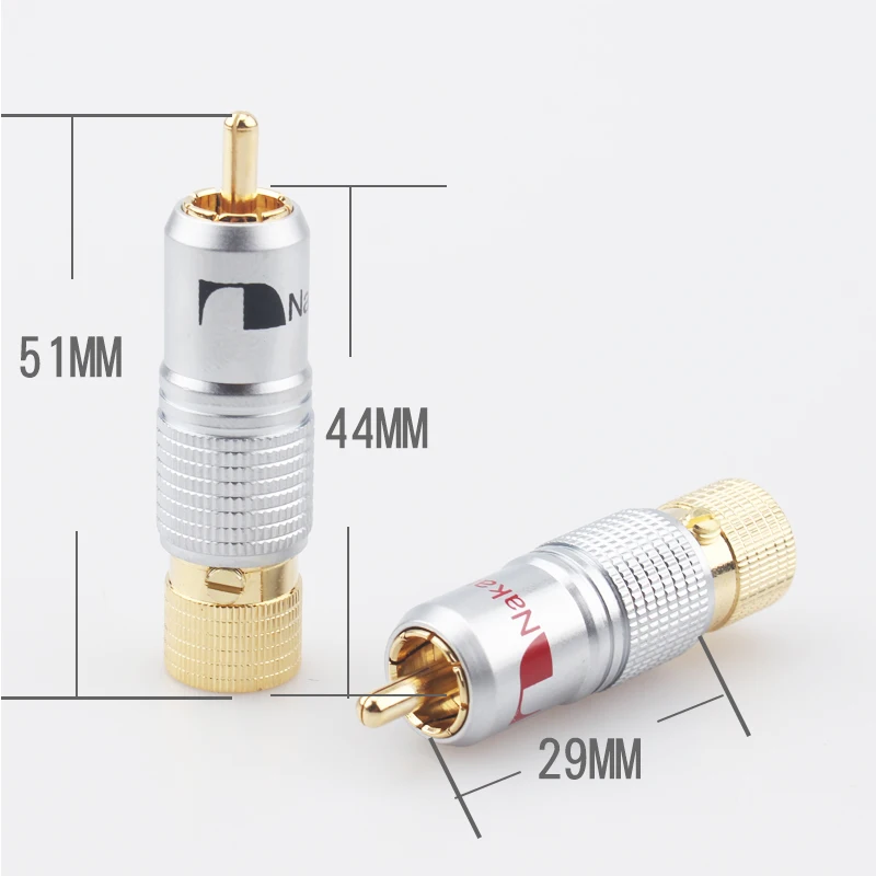 Nakamich 8 шт. 10 мм позолоченный RCA разъем для Hi-Fi аудио соединительного кабеля