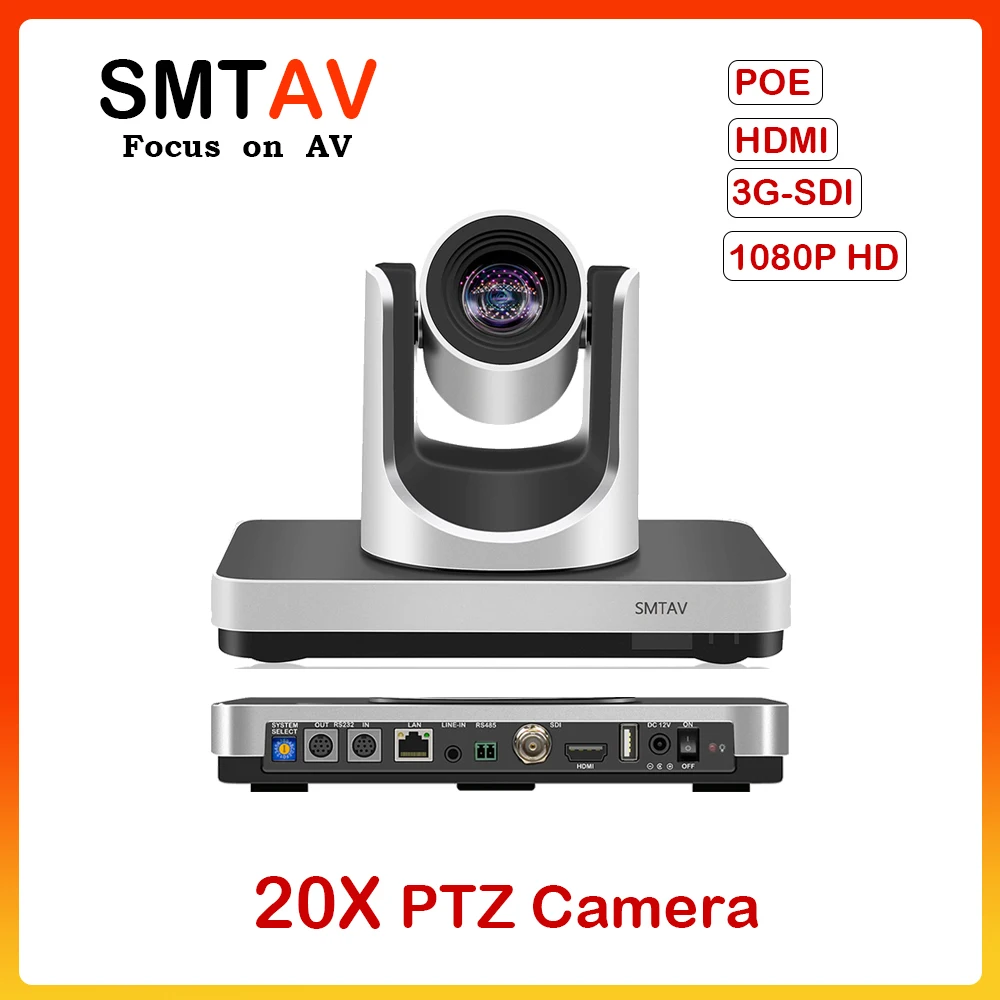 

SMTAV 20x PTZ Camera ,Support Simultaneous 3G-SDI And HDMI Outputs,For Broadcast/Education/House Of Worship Video Conference