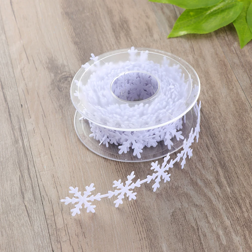 

Ribbon Christmas Glitter Snowflake Lace Silver Trim Decoration Ornament Snowflakes Sequins Decorative