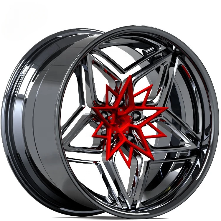 

2-pieces Car Alloy Concave Chrome Barrel 5x114 120 Forged Car Alloy Wheels Rims