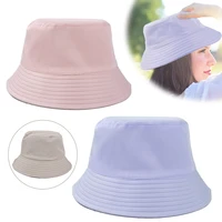 unisex hat black solid color double sided simple bob hip hop bucket hat mens womens panama beach fishing bunny sun cap