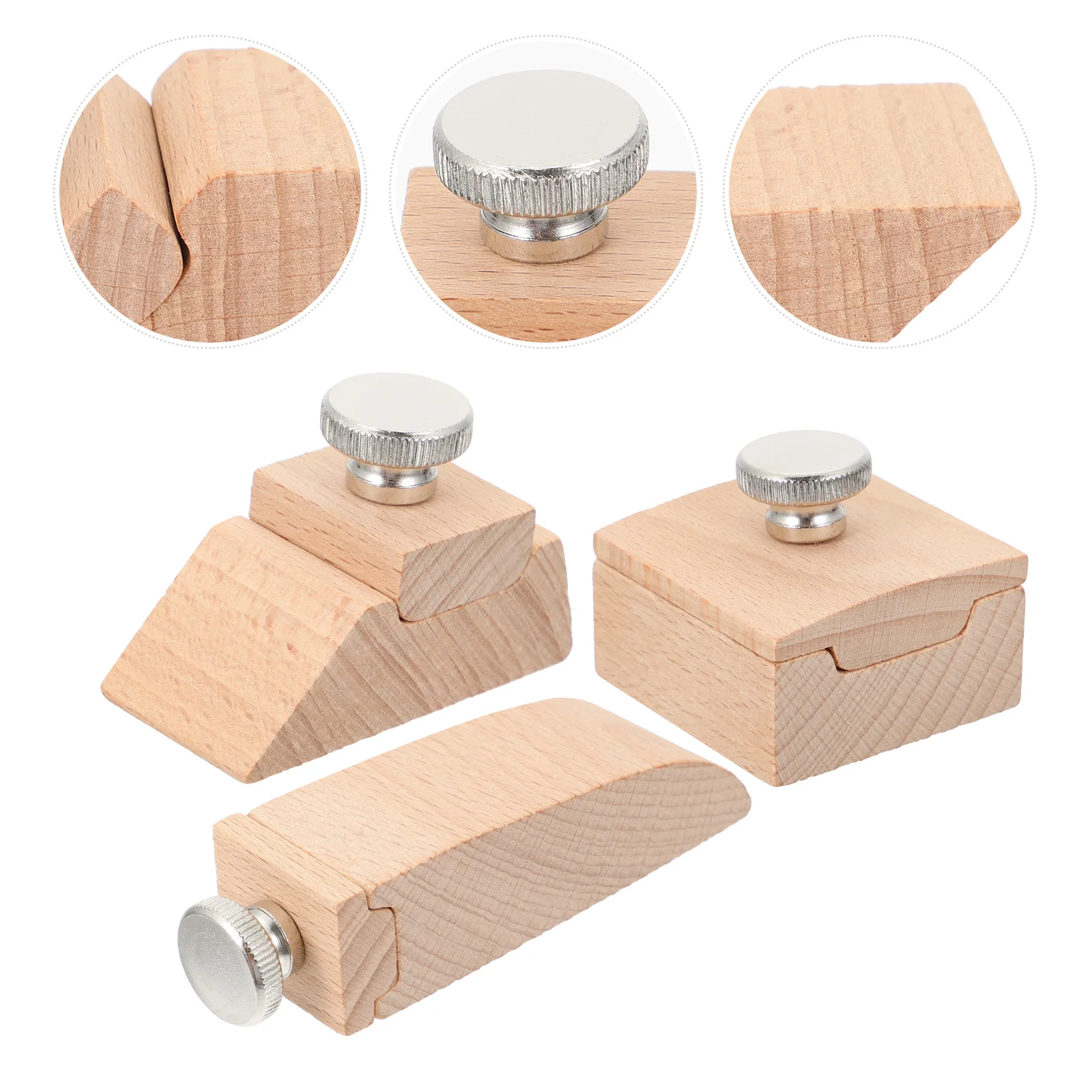 

3PCS Wooden Sandpaper Holder Sandpaper Leather Grinding Sand Paper Stand